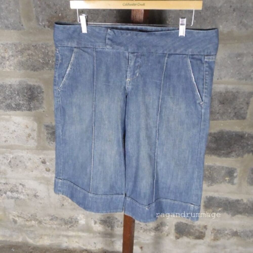 LUX sz 32 jean denim knickers gaucho pants ANTHROPOLOGIE